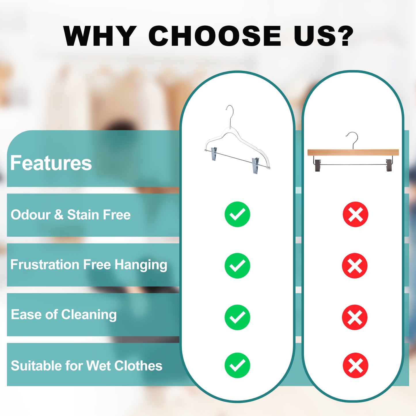 P355 13.7" Kids Plastic Skirt Hangers Slim Heavy Duty - Clear - 100 Hangers (Retail packed)