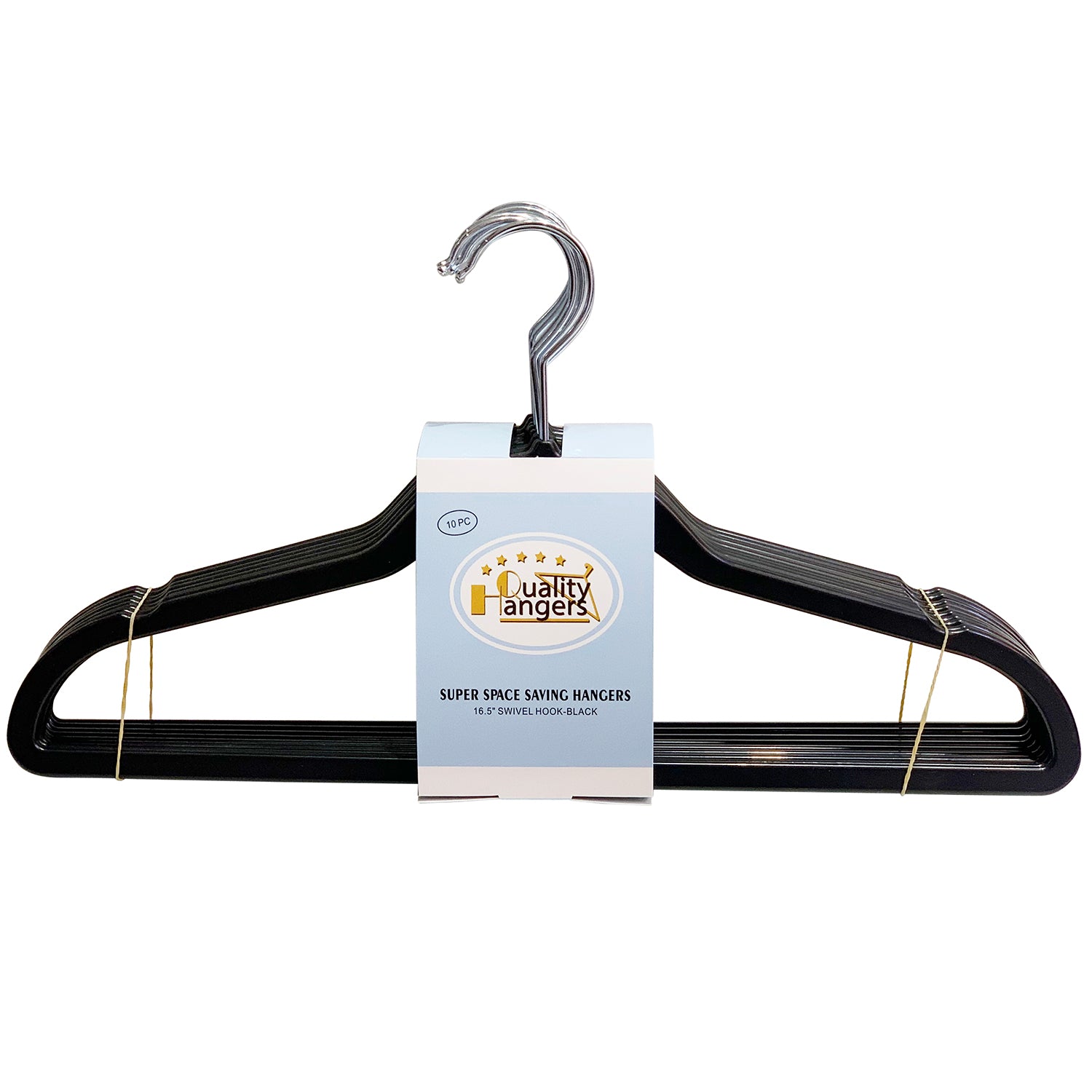 P411 - Space saving Plastic Shirt Hangers - Black - 200 Hangers (Retail Packed)