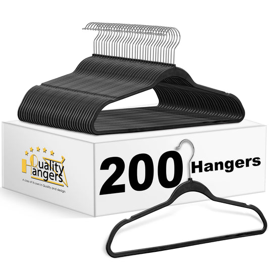 PL010 - Space saving Plastic Shirt Hangers - White - 200 Hangers