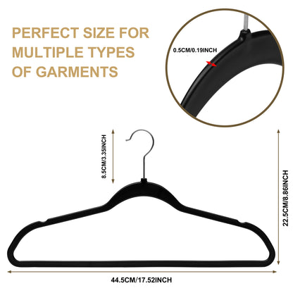 PL010 - Plastic Shirt Hangers Slim Heavy Duty - Black - 160