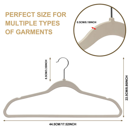 PL013 - Space saving Plastic Shirt Hangers - Ivory - 200 Hangers 