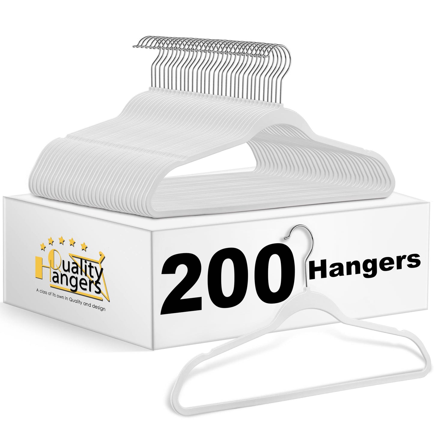 PL014 - Space saving Plastic Shirt Hangers - White - 200 Pcs