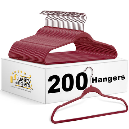 PL025 - Plastic Shirt Hangers Heavy Duty - Raspberry - 200