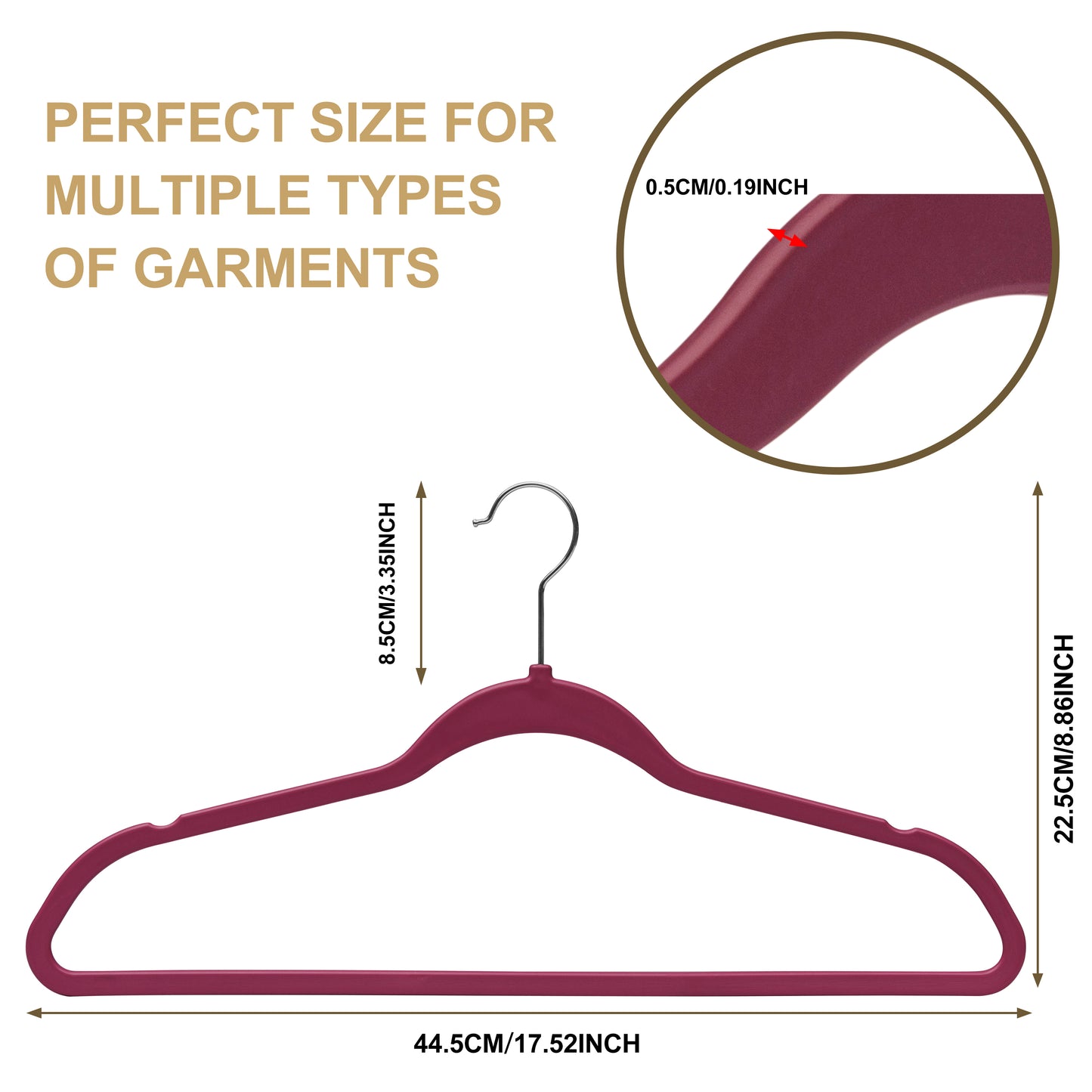 PL025 - Plastic Shirt Hangers Heavy Duty - Raspberry - 200