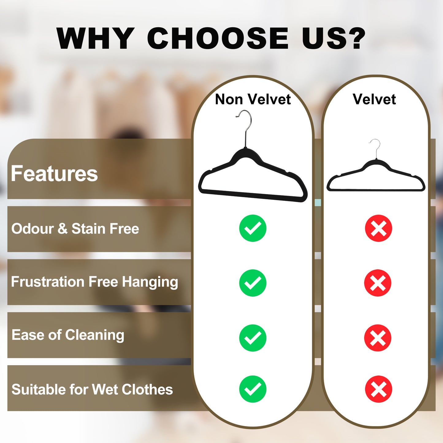 PL031 - Kids Plastic Hanger Swivel Hook, Chrome Hook, Black