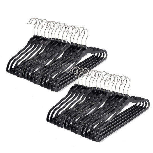 PL030 - Kids Plastic Hanger for Coats and Shirts with Swivel Hook, Chrome Hook