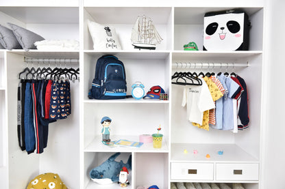 PL030 - Kids Plastic Hanger for Coats and Shirts with Swivel Hook, Chrome Hook