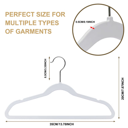 PL032 - Kids Plastic Hanger Swivel Hook, Chrome Hook, White