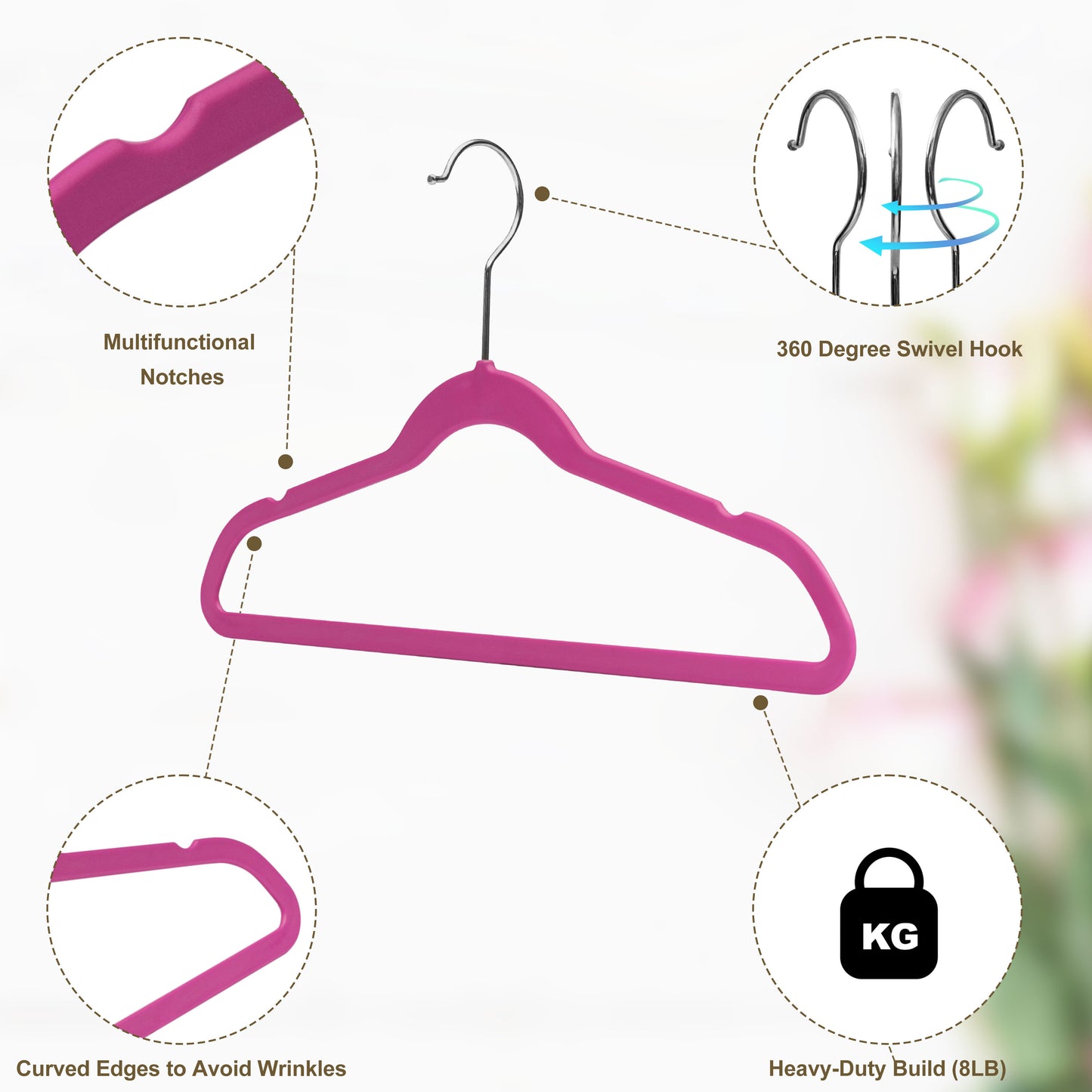 PL034 - Kids Plastic Hanger Swivel Hook, Chrome Hook, Ivory 240 hangers