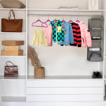 PL034 - Kids Plastic Hanger Swivel Hook, Chrome Hook, Ivory 240 hangers