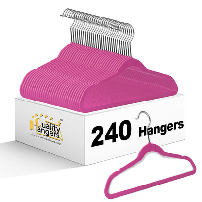 PL035 - Kids Plastic Hanger Swivel Hook, Chrome hook, Pink