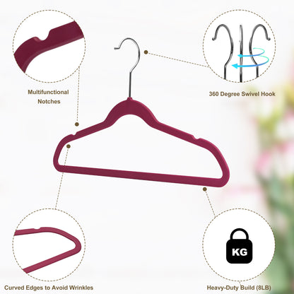 PL036 - 13.5" Kids Plastic Shirt Hangers - Raspberry - 240 Hangers
