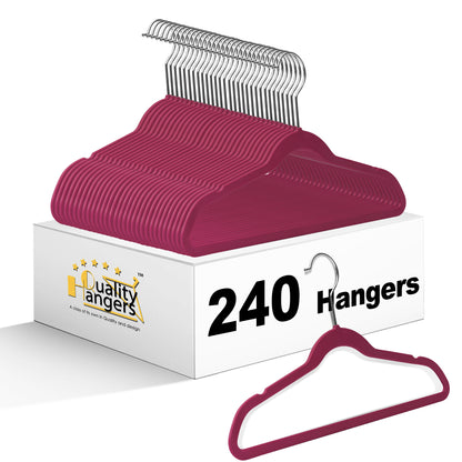 PL036 - 13.5" Kids Plastic Shirt Hangers - Raspberry - 240 Hangers