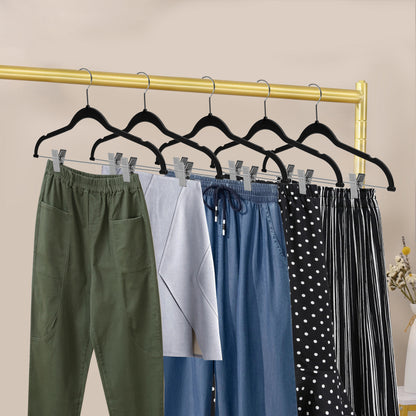 PL051 Plastic Skirt Hangers - Black - 80 Hangers