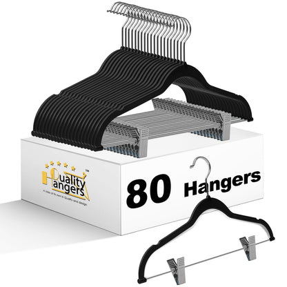 PL051 Plastic Skirt Hangers - Black - 80 Hangers