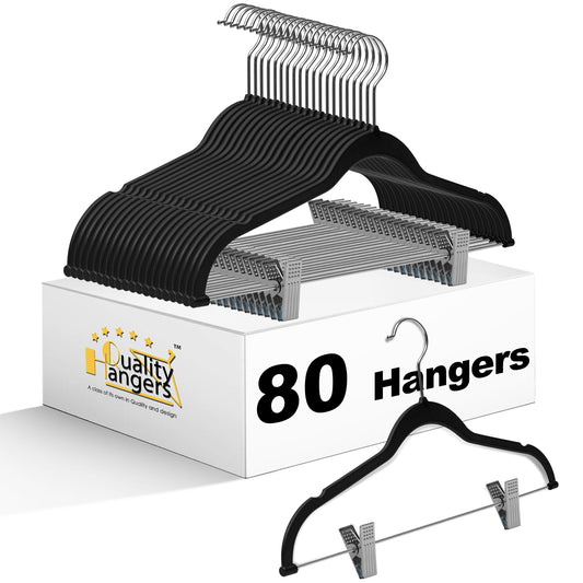 PL051 Plastic Skirt Hangers - Black - 80 Hangers