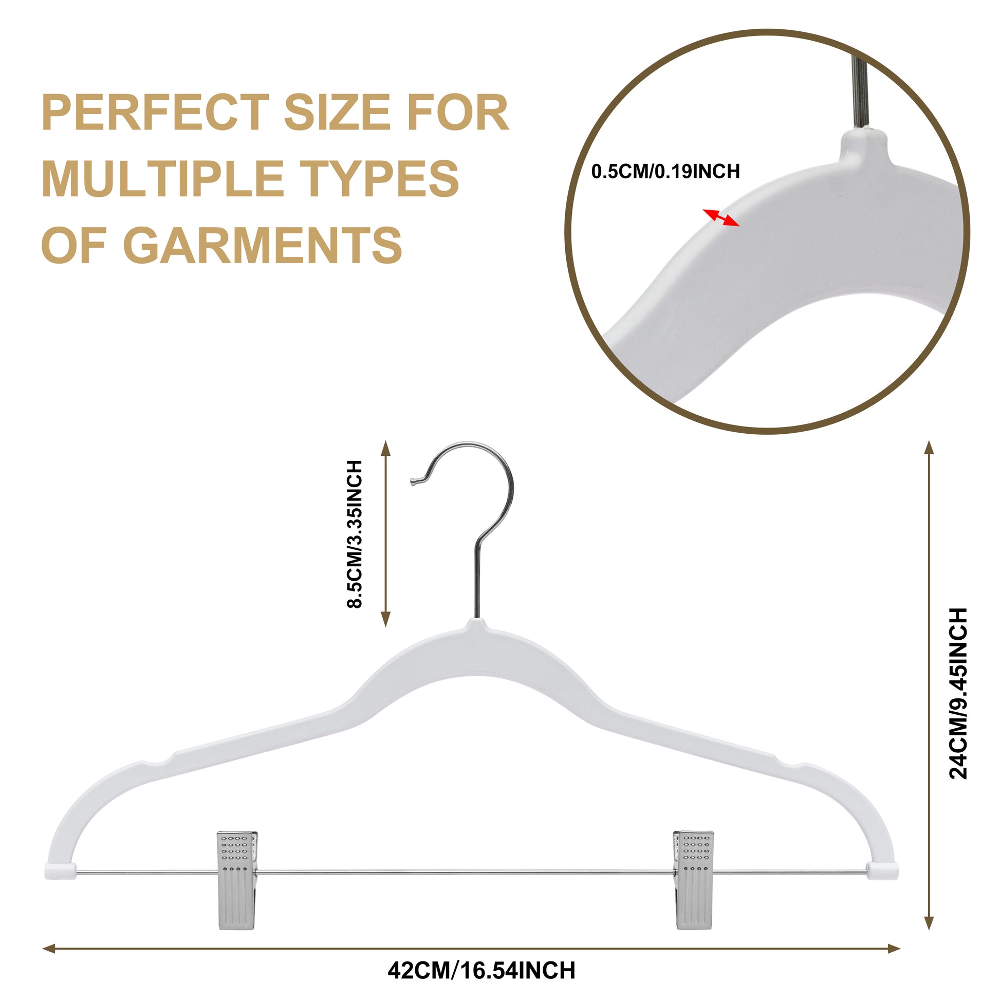 PL052 Plastic Skirt Hangers - White