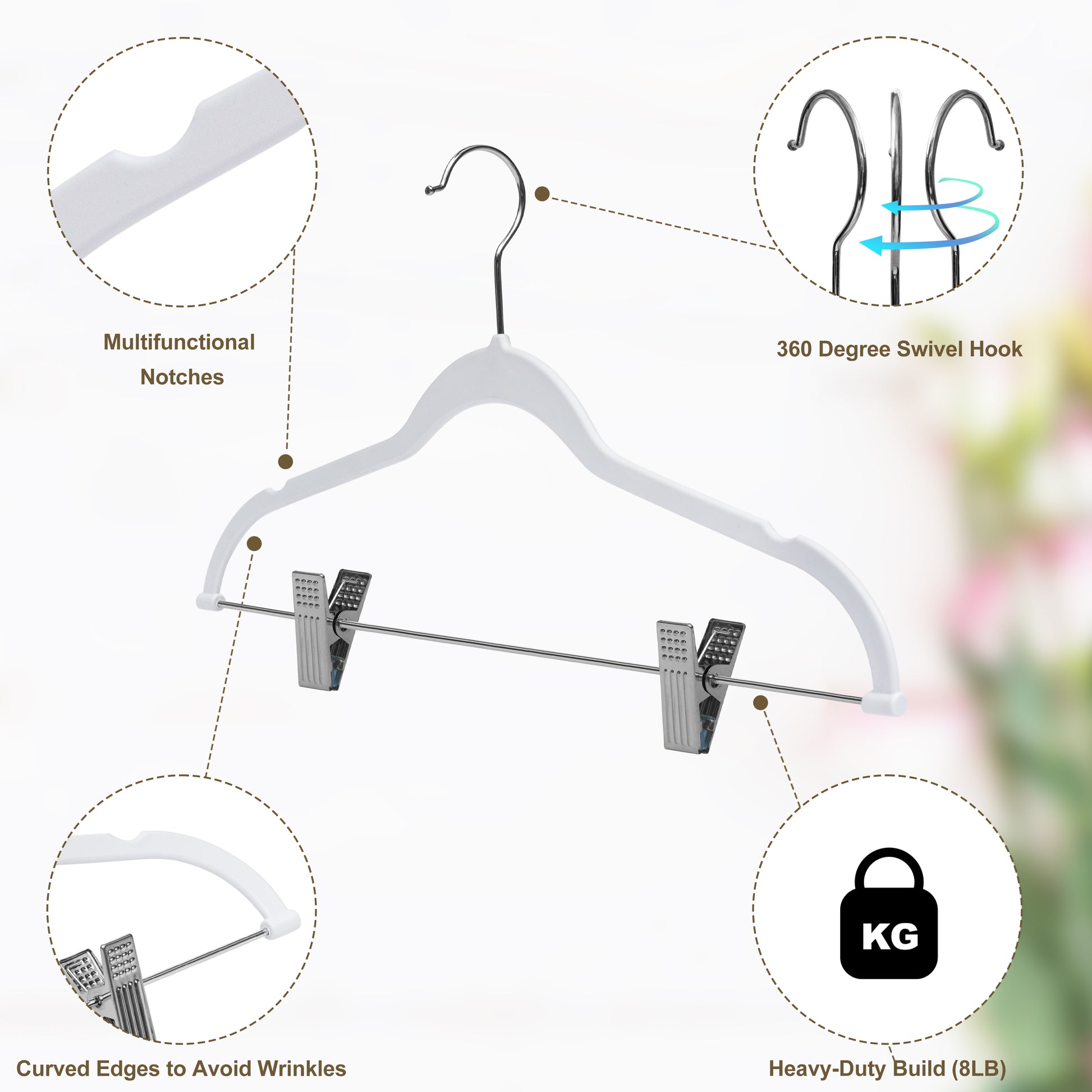 PL052 Plastic Skirt Hangers - White