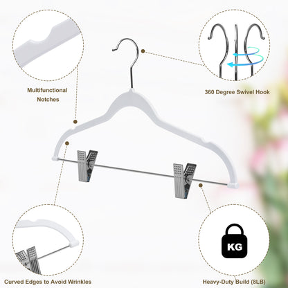 PL052 Plastic Skirt Hangers - White