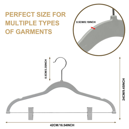 PL053 Plastic Skirt Hangers - Gray - 80 Hangers