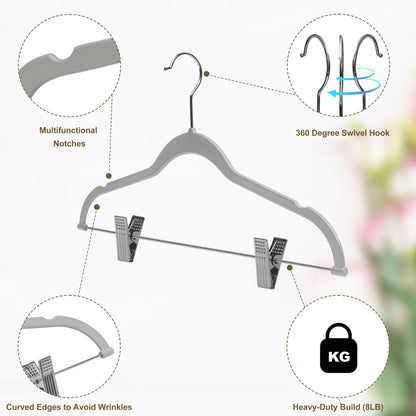 PL053 Plastic Skirt Hangers - Gray - 80 Hangers