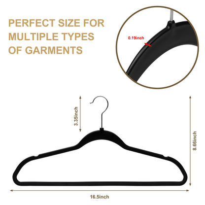 P411 - Space saving Plastic Shirt Hangers - Black - 200 Hangers (Retail Packed)