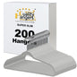 P411 - Space saving Plastic Shirt Hangers - Gray - 200 Hangers (Retail Packed)