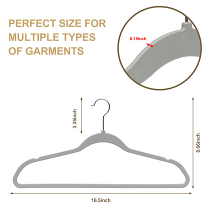 P411 - Space saving Plastic Shirt Hangers - Gray - 200 Hangers (Retail Packed)