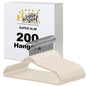 P411 - Space saving Plastic Shirt Hangers - Ivory/beige - 200 Hangers (Retail Packed)