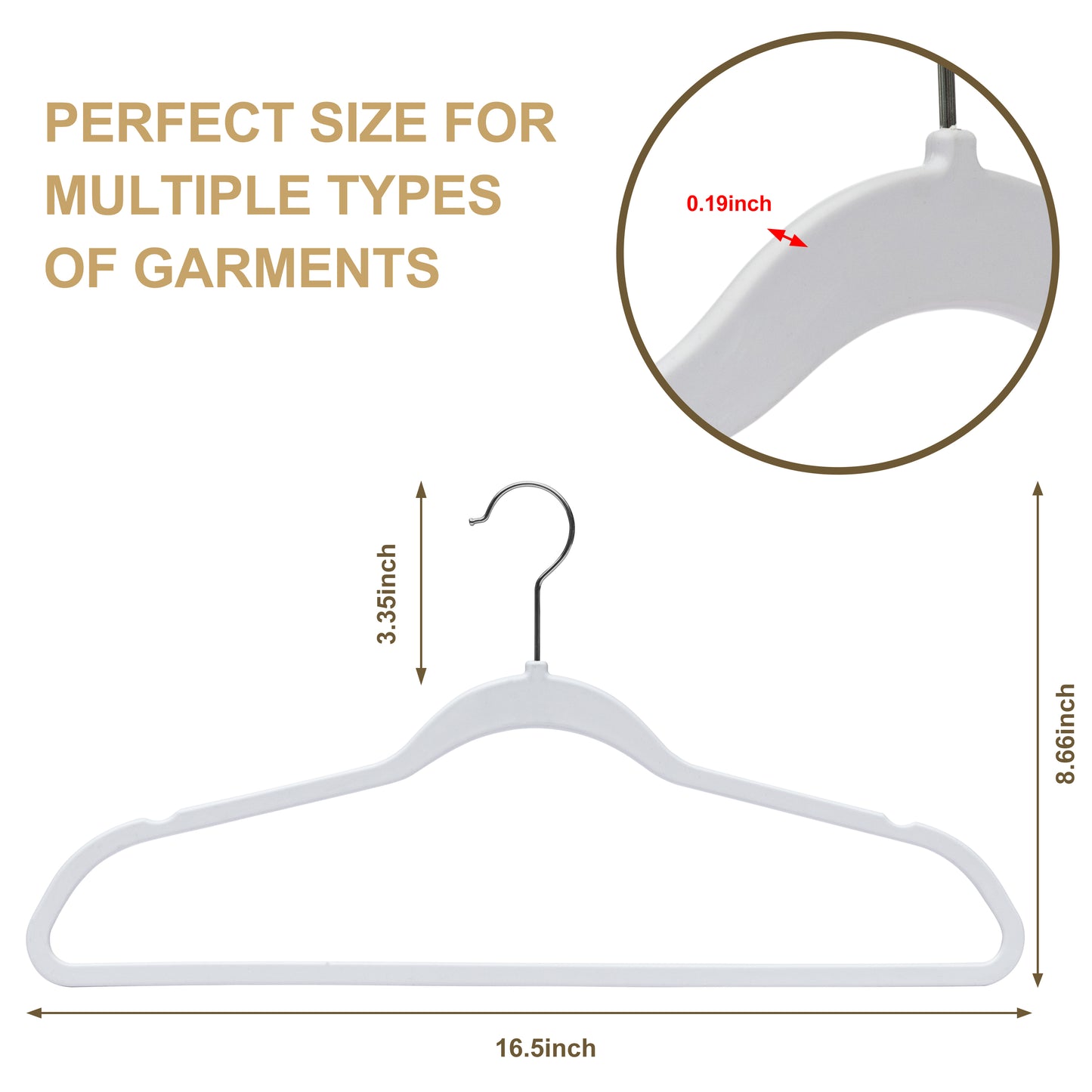 P411 - Space saving Plastic Shirt Hangers - White - 200 Hangers (Retail Packed)
