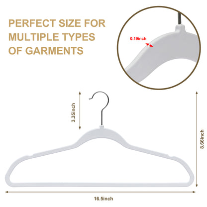 P411 - Space saving Plastic Shirt Hangers - White - 200 Hangers (Retail Packed)
