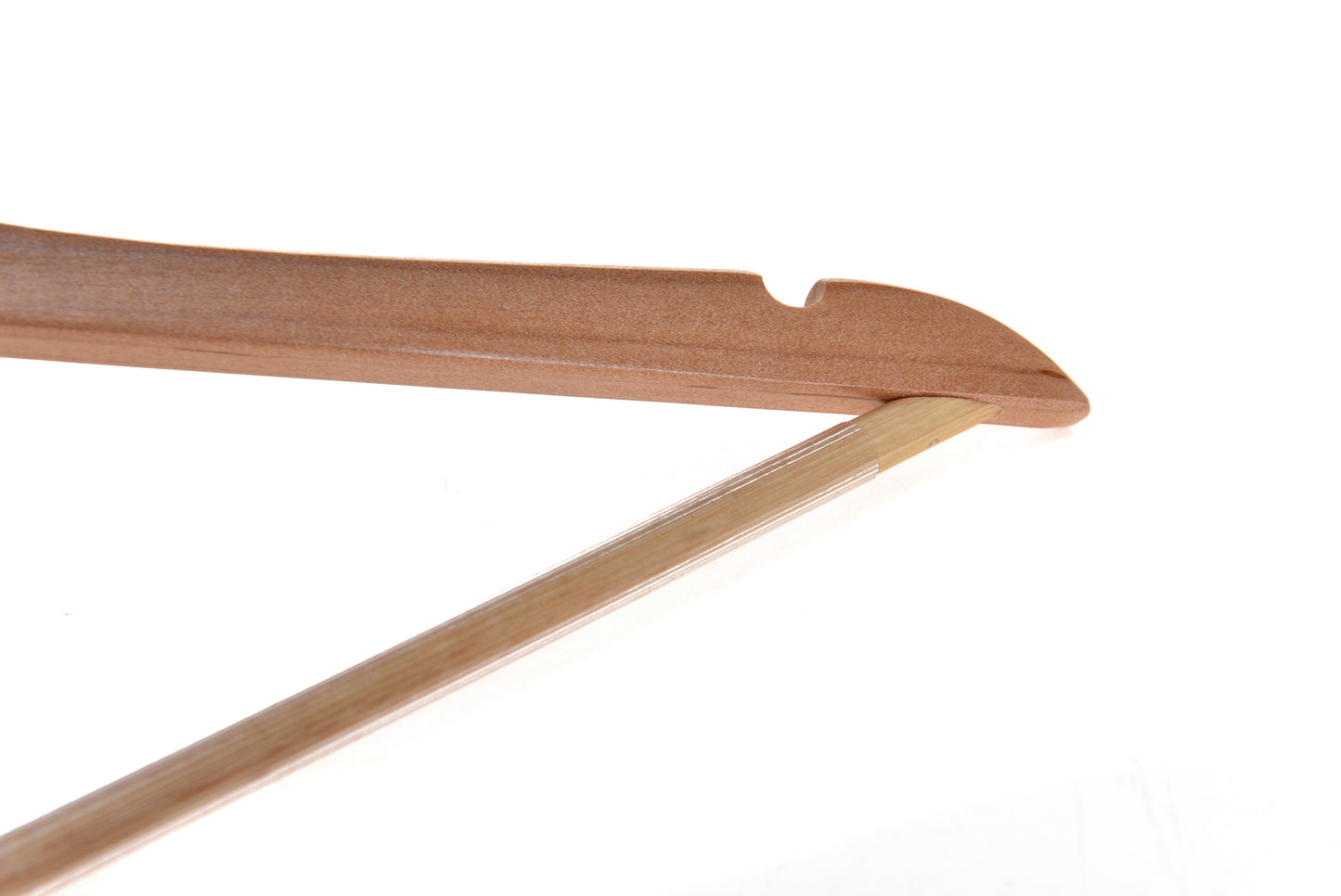 W030-30 - Quality Wooden Hangers - Slightly Curved Hanger - Solid Wood Coat Hangers with Stylish Chrome Hooks - Natural colored 90 Hangers