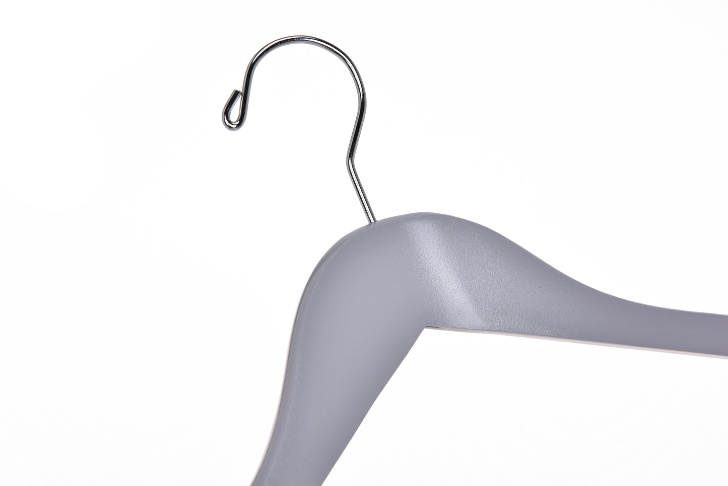 W060 - Semi Curved Wooden Hangers, 17.5" Light Gray - 80