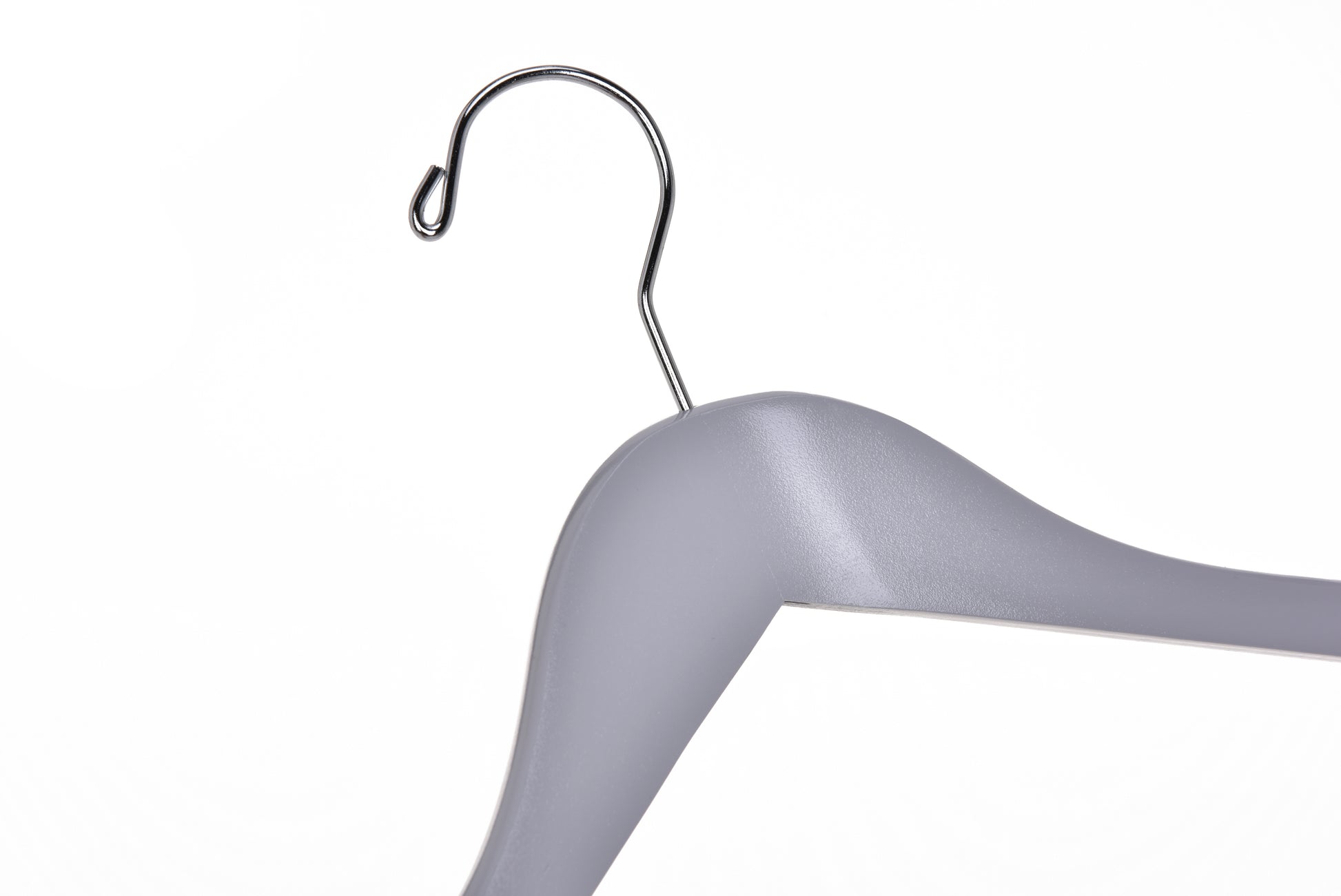 W060 - Semi Curved Wooden Hangers, 17.5" Light Gray - 80