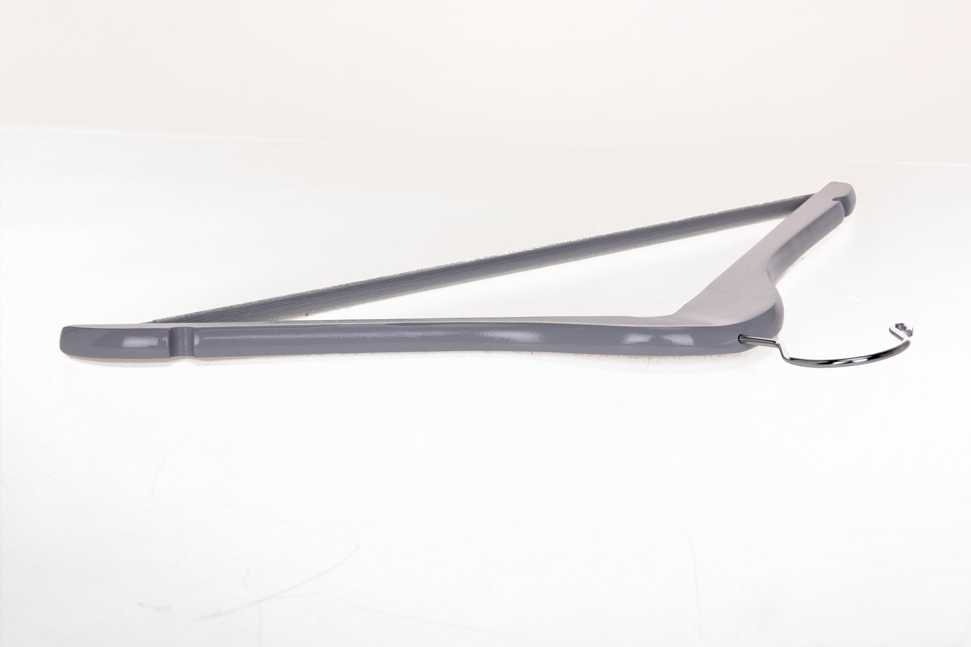 W060 - Semi Curved Wooden Hangers, 17.5" Light Gray -90