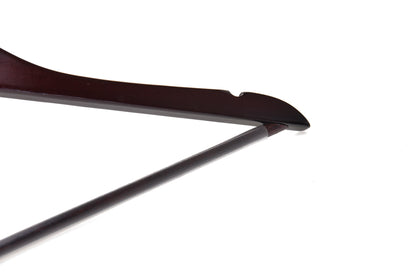 W050-30 - Quality Wooden Hangers - Slightly Curved Hanger Solid Wood Coat Hangers with Stylish Chrome Hooks - Mahogany color 90 Hangers