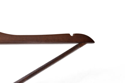W010 - Semi Curved Wooden Suit Coat Hangers, 17.5" Walnut-Gold - 80 hangers