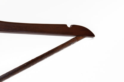 W020 - Semi Curved Wooden Hanger 17.5" Walnut-Chrome - 90 pcs