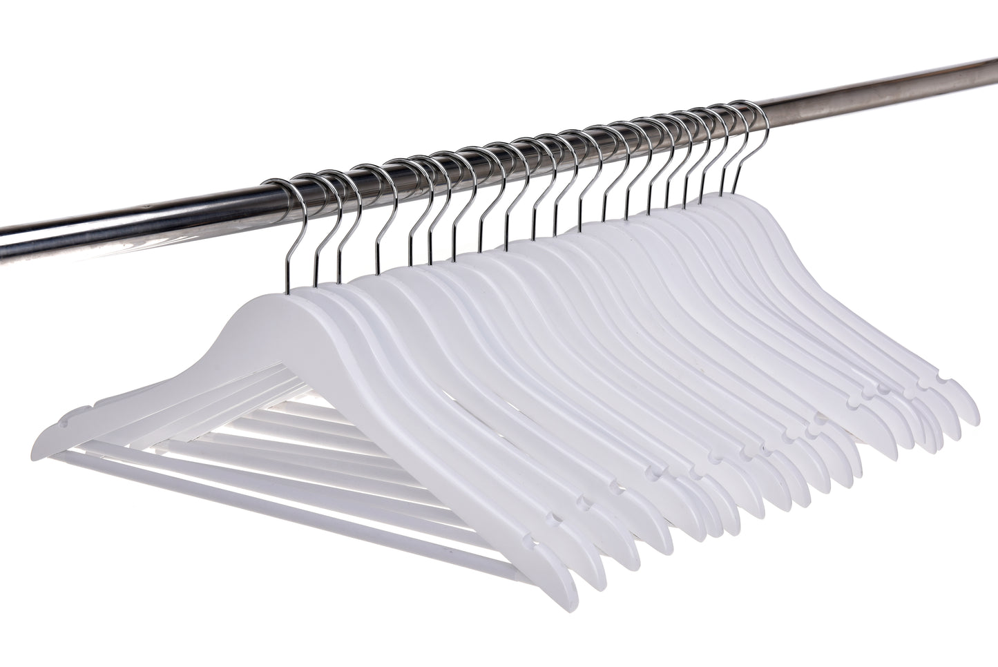 W040 - Semi Curved Wooden Hanger, 17.5" Natural - 80