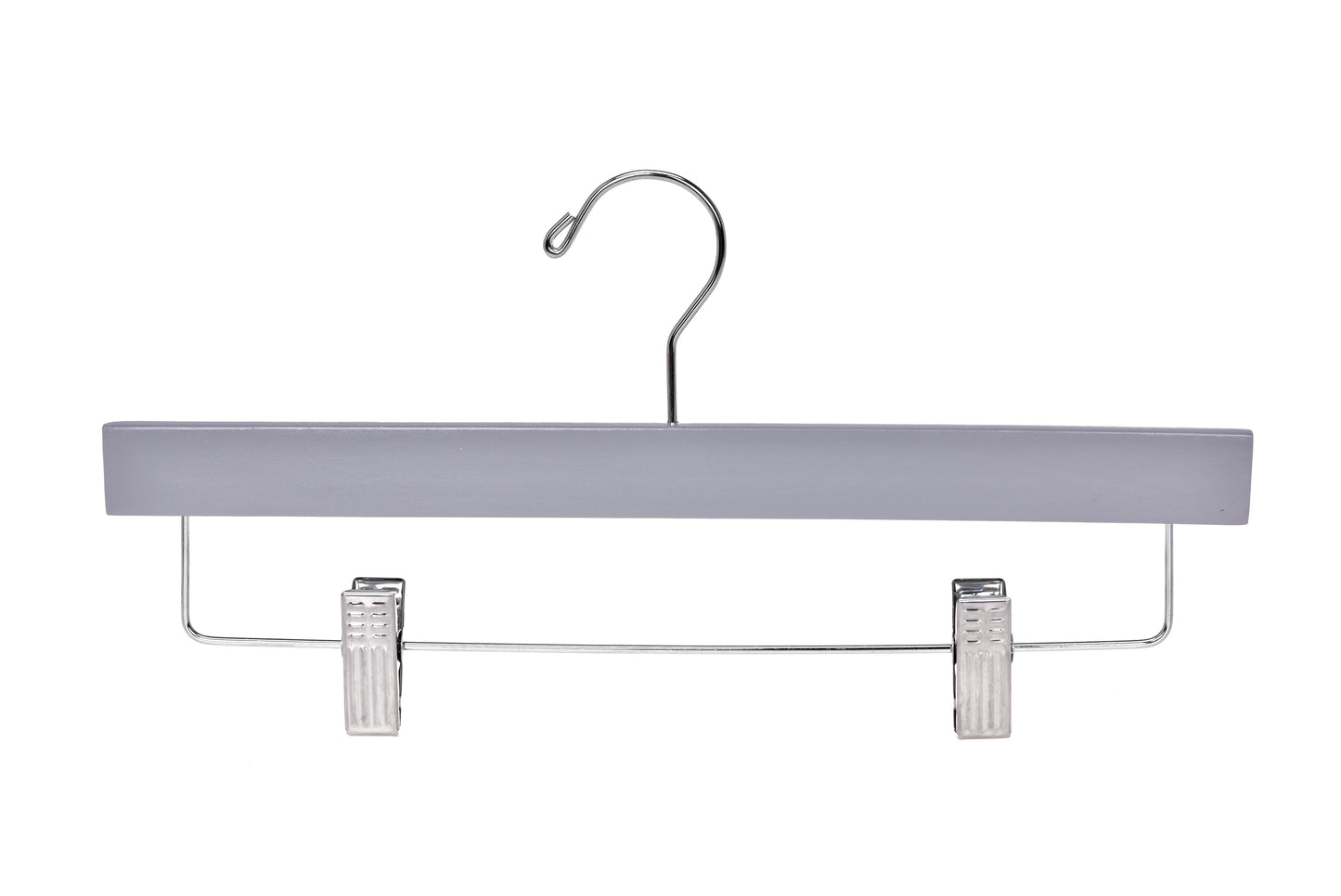 W063 - Wooden Straight Skirt Hangers, 14inch, Gray - 100