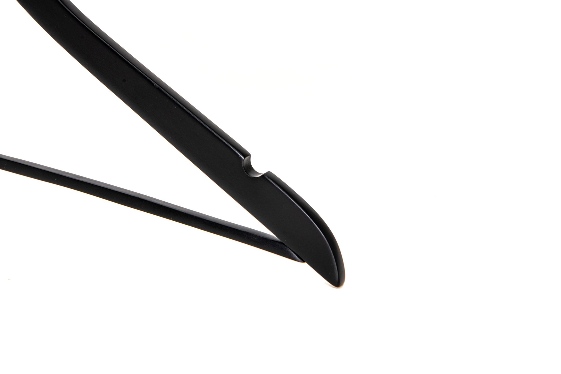 WS70 BK - Ultra Slim Suit Hangers with Pant Bar Black and Gold Hook - 100 Pcs 