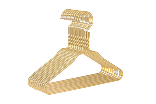AL22 - 12" Kids size Gold Aluminum Suit Hangers -100 Hangers