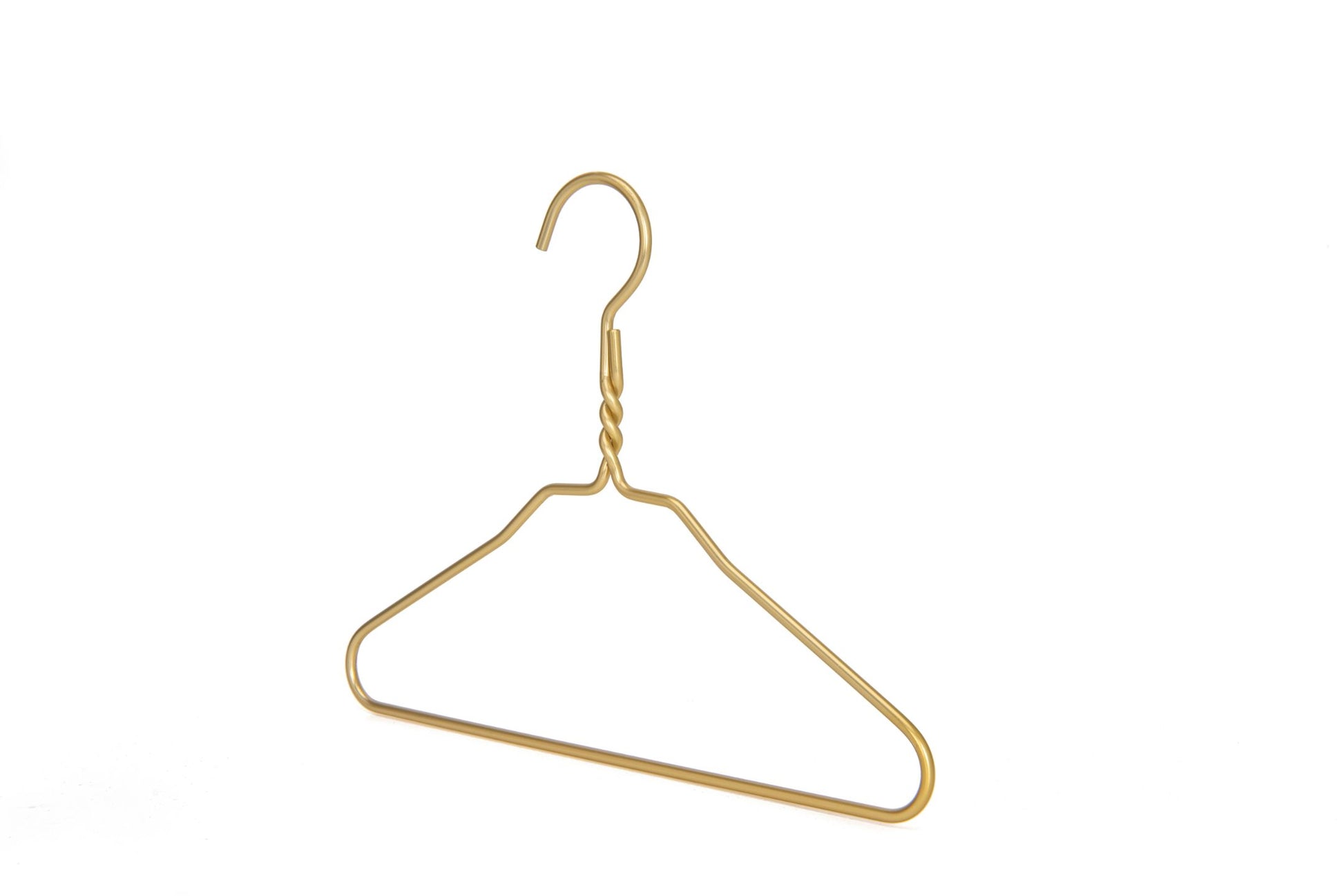 AL21 - 14" Junior size Gold Aluminum Suit Hangers -100 Hangers 