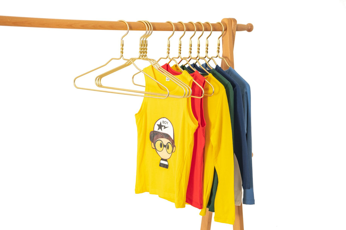 AL22 - 12" Kids size Gold Aluminum Suit Hangers -100 Hangers