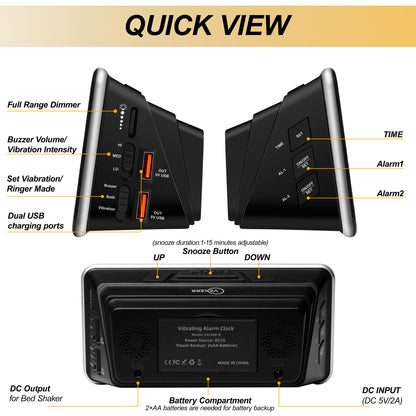 Vekerr Vibration Alarm Clock - 12 Pieces 
