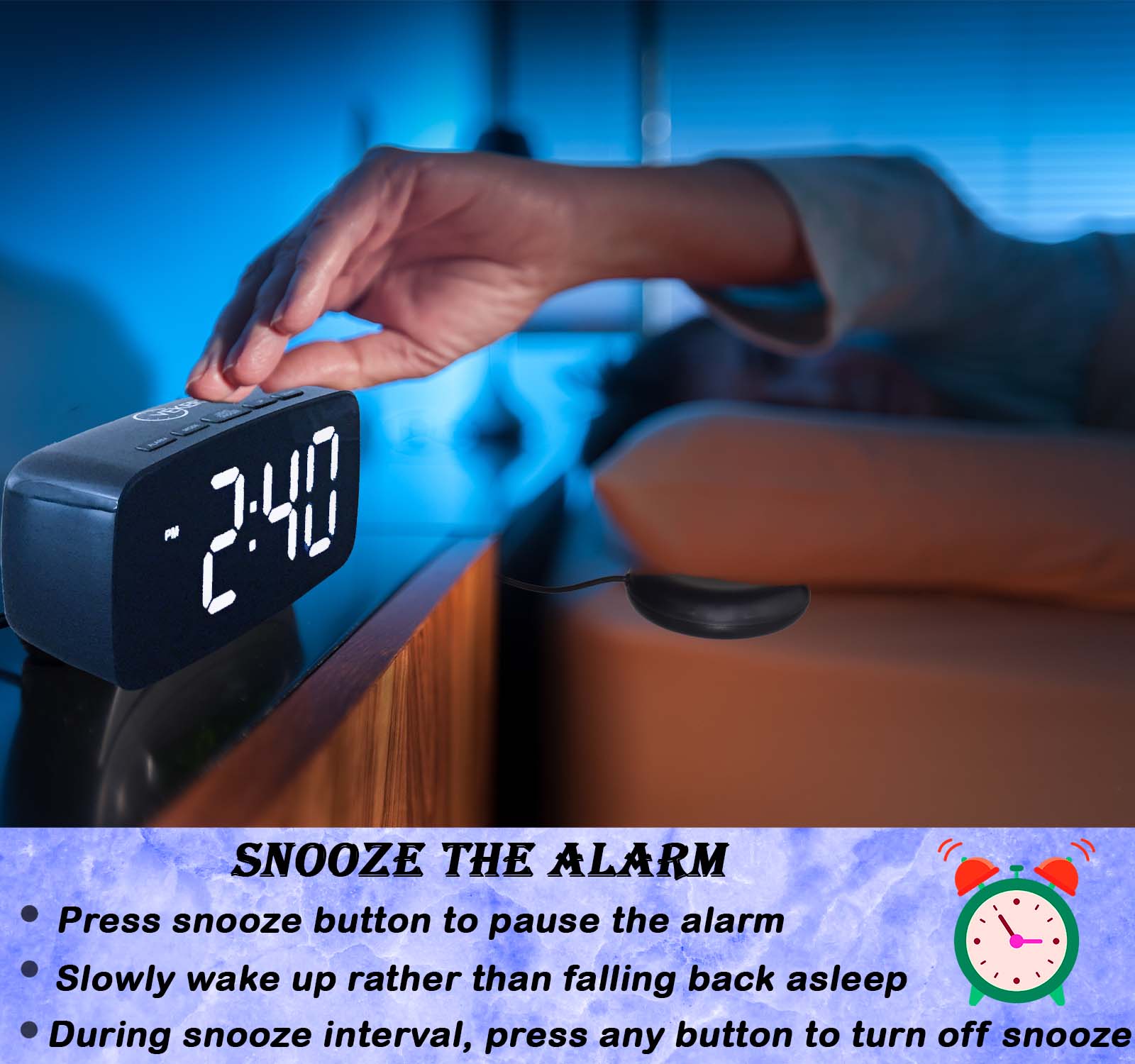 Vekerr Vibration Alarm Clock - 48 Pieces 