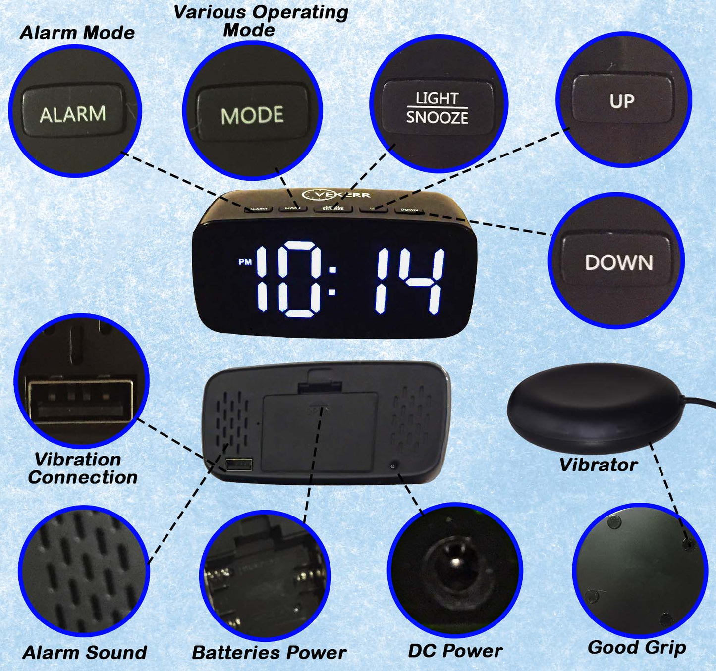Vekerr Vibration Alarm Clock - 48 Pieces 