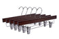 W023 - Wooden Straight Skirt Hangers-Walnut/Chrome Hook -100