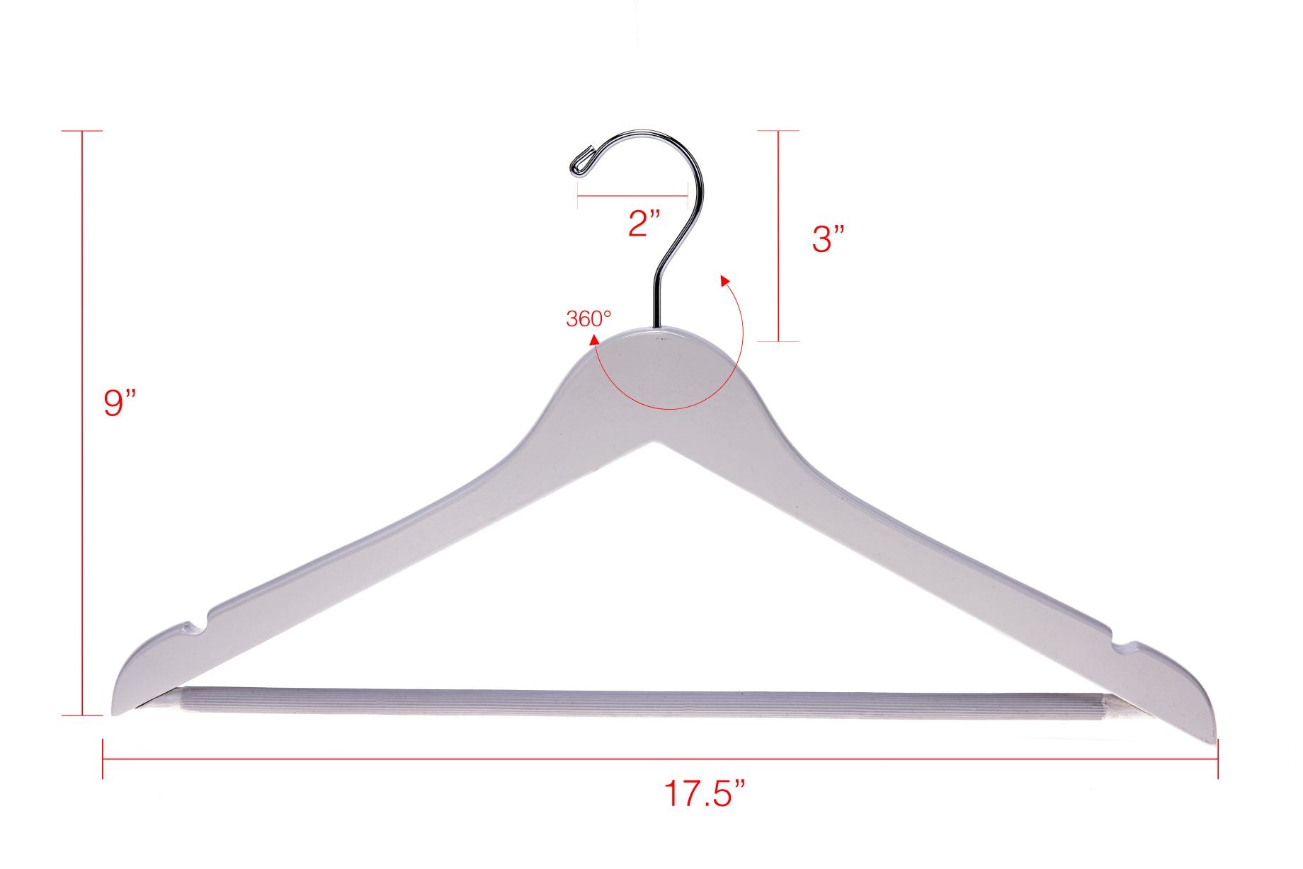 W040 - Semi Curved Wooden Hanger, 17.5" Natural - 80