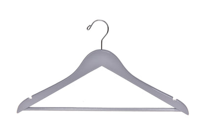W060 - Semi Curved Wooden Hangers, 17.5" Light Gray -90